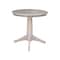 International Concepts Round 30 in Round Top Pedestal Table, 28.9 inH, Washed Gray Taupe, 30 in W, 30 in L, 29.9 in H K09-30RT-27B - alternate 2